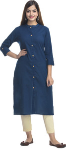 AJASHA Women Solid Straight Kurta