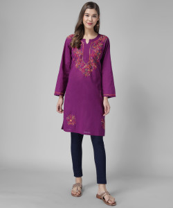 Rudraaksha Women Embroidered Straight Kurta