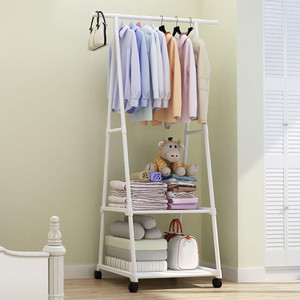 LEOPAX Premium Metal Rolling Clothe Garment Rack with Shelf & Lockable Wheels Metal Coat and Umbrella Stand