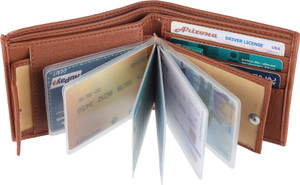 Ibex Men's Casual Artificial Leather Wallet - Brown, 5+ Card Slots, Compact Bi-Fold