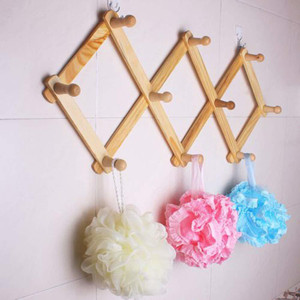 HomEnrich Wooden Expandable Peg Rack Wall Hanger Wall Hooks