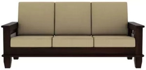 Mooncraft Furniture Solid Wood 3 Seater Wooden Sofa set for living Room Furniture Fabric 3 Seater  Sofa
