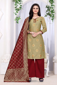 VASALI Cotton Silk Self Design Salwar Suit Material