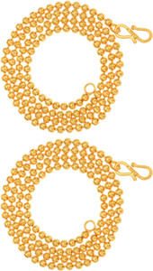 3SIX5 22&28inches Long 17&22gms Fashion Trendy Matar Mala Chain Set Gold-plated Plated Brass Chain Set
