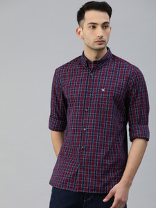 THE BEAR HOUSE Men Checkered Casual Red, Blue Shirt