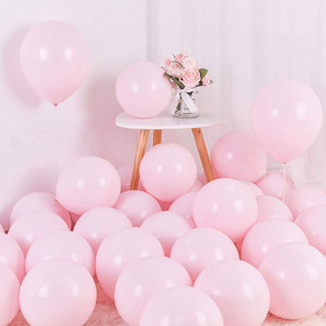 बाश न स्प्लैश सॉलिड Premium Quality Pink Pastel Macron Balloon Light Pink Pack Of 50 गुब्बारा