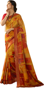 Fancy Fab Printed, Digital Print, Floral Print Bollywood Silk Blend Saree