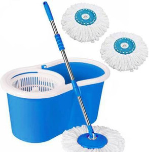 टंकित 2 Refills Mop Set Cleaning Bucket Mop Blue Classic मॉप, मॉप सेट, किचन वाइपर, फ्लोर वाइपर
