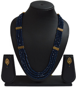 Sandhya Designer Studio Stone Blue, Gold Jewellery Set