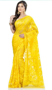 Gayatri boutique Digital Print Jamdani Cotton Linen Saree