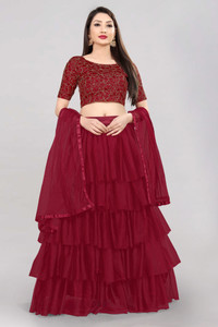 Divastri Geometric Print Semi Stitched Lehenga Choli