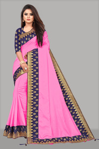Begum Collection Solid/Plain Bollywood Art Silk Saree