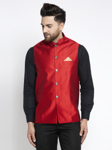 Jompers Self Design Men Waistcoat