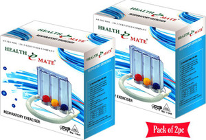 HealthEmate Spirometer/ Respirometer/ 3-Ball Exerciser/ Lung Exerciser 2PC Respirometer Respiratory Exerciser