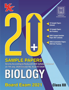 20 Plus CBSE Sample Papers Biology Class 12 for 2021 Exam with Reduced Syllabus  - Based on New CBSE Sample Paper-2020 1 Edition