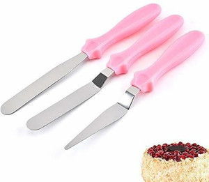 WHITEIBIS 3-in-1 Multi-function Stainless Steel Cake Icing Spatula Knife Set of 3 Pieces Stainless Steel Cake Server