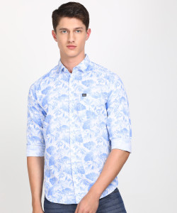 The Indian Garage Co. Men Printed Casual Blue Shirt