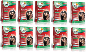 ZANDU Vigorex Gold Ayurvedic Daily Energizer 10 Capsules (Set of 10, 100Tab)