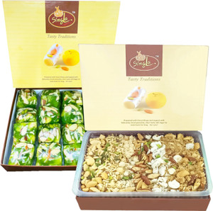 Singla Sweets Karachi Halwa 400g Dry fruit Panjiri 400g Combo Pack of 2 Box