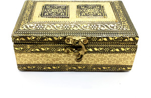 RHANDICRAFT Jewelry Box Marriage, Anniversary, Gift Item, Engagement, Handmade Wooden, Multi Purpose, Jewelry Box Multi Use, Jewelry Storage Vanity Box . (Golden, Copper) Jewelry Box Vanity Box