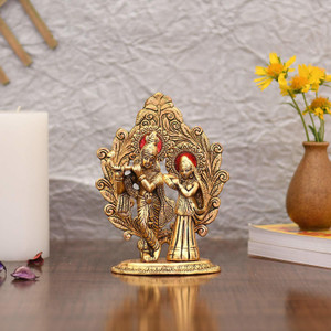 CraftVatika Metal Radha Krishna Idol Murti Statue Decorative Showpiece  -  17.78 cm