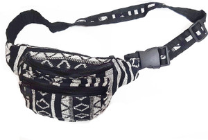Kanha black check dari white waist bag