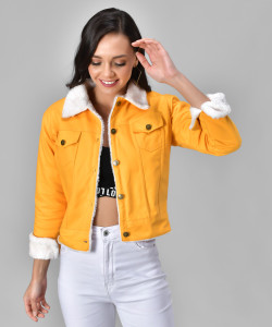 FUNDAY FASHION 3/4th Sleeve Washed Women Jacket