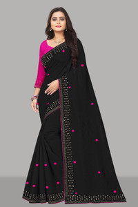 MM BROTHERS Embroidered Bollywood Art Silk Saree
