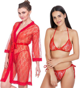 Lovie's Women Robe and Lingerie Set