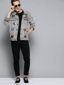 HERE&NOW Full Sleeve Applique Men Jacket