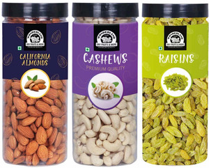 WONDERLAND Foods Premium Dry Fruits Combo Almonds, Cashews, Raisins