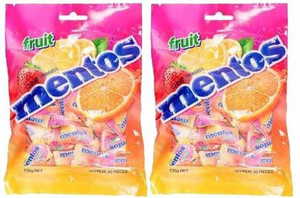 Mentos Chewy Dragees Fruit 135g(Pack of 2) 270g Fruit Candy