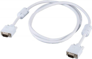 TERABYTE VGA Cable 2.5 m 2.50 Meter VGA Cable High Quality 15 Pin Male to Male White VGA Cable, Support PC/Monitor/LCD/LED, Projector VGA to VGA Converter Adapter Cable