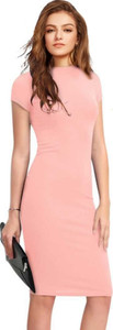 Dream Beauty Fashion Women Bodycon Pink Knee Length Dress