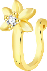 VSHINE FASHION JEWELLERY Cluster American Diamond Pressing Gold Plated Nose Pin for Women & Girls Cubic Zirconia Gold-plated Plated Alloy, Brass Nose Ring