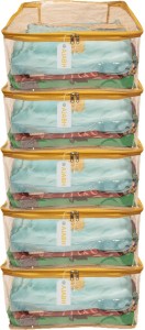 Ajabh High Quality Multipurpose Plain Transparent Saree/Garment Storage Bag (Pack Of 5) TPS00221