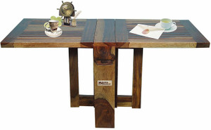 Meera Handicraft Folding space saving Sheesham Wood Solid Wood folding coffee table (Finish Color - Provincial Teak Finish, Pre-assembled) Solid Wood 4 Seater Dining Table