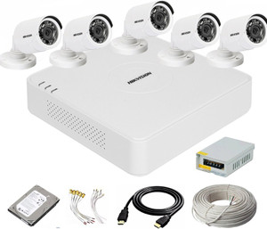 HIKVISION 8 Channal TURBO HD DVR 1080p 1Pcs,Outdoor TURBO HD Camera 5Pcs,Hard Disk, Security Camera