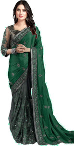 Darshita International Embroidered Bollywood Net, Chiffon Saree