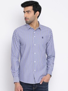 RED TAPE Men Striped Casual Blue Shirt