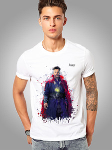 Tocayo Printed Men Round Neck White T-Shirt