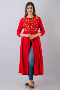 Nishabd Women Embroidered Frontslit Kurta