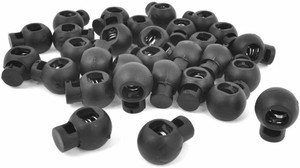 Paracord Planet Kordelstopper (50 Stück) – Ellipsenform, Schwarz, Für Schnürsenkel, Hoodies, Taschen