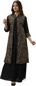 Deep Fashion Women Kurta Ethnic Jacket Set