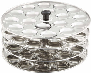 Dynore Dynore Stainless Steel Mini Idli 4 Plate Stand/Maker/Pot (Silver) Induction Idli Maker
