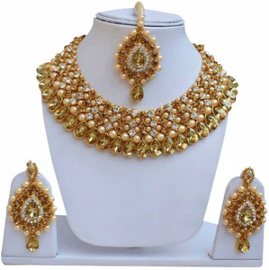 FARID ENTERPRISES Brass Silver Multicolor Jewellery Set