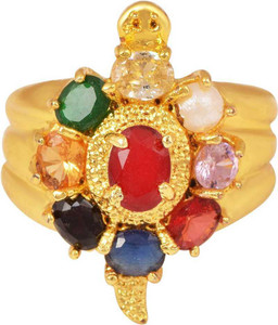 SBJS Men's and Women's Gold Plated Navaratna navgrah Brass Gold Plated Ring