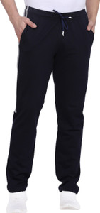 London Hills Striped Men Dark Blue Track Pants