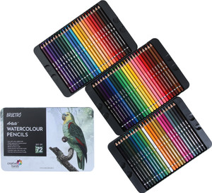 BRuSTRO Watercolor pencil Set of 72 hexagonal Shaped Color Pencils