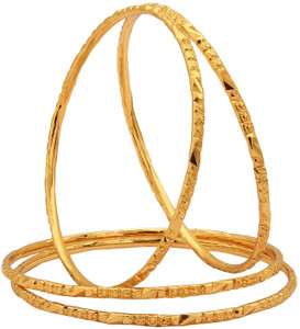 Sasitrends Brass Gold-plated Bangle Set